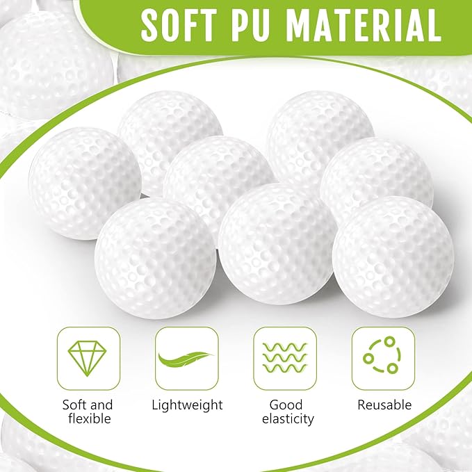 Junkin 80 Pcs Foam Golf Balls Rubber Practice Balls Realistic Feel and Flight Sport Training for Indoor or Outdoor Backyard Golf Training