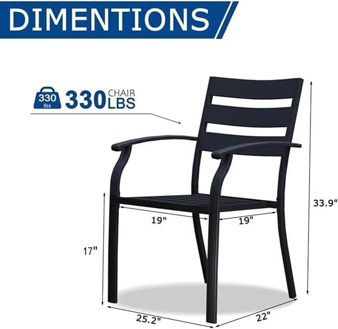 Patio Dining Chairs Set of 8, Metal Patio Furniture Set - Image 2