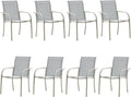 Outdoor Dining Chairs Set of 8, Stackable Patio Chairs by Seekverse