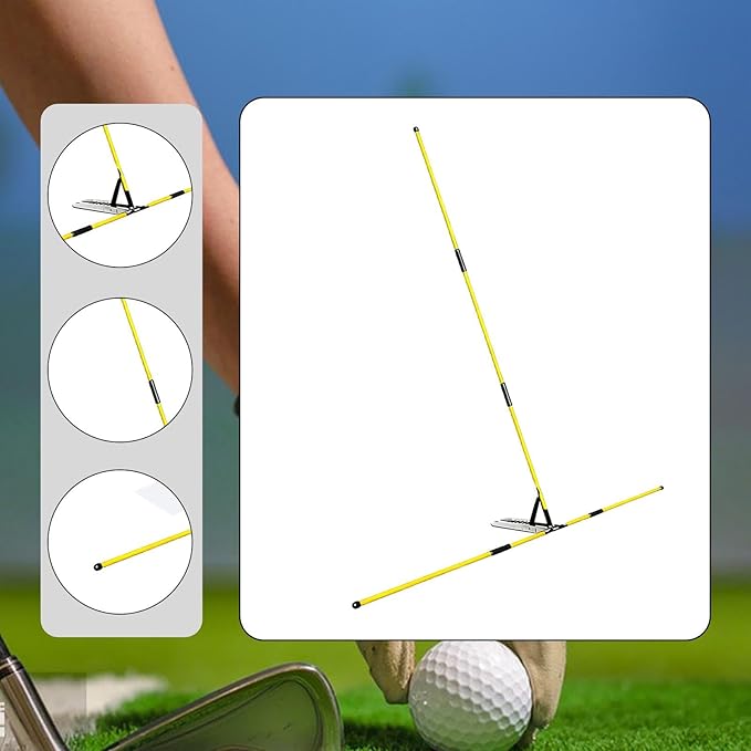 Colaxi Golf Alignment Sticks Holder, Practice Rod Correct Posture Golfer Golf Training Auxiliary Tool for Yard
