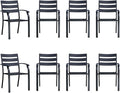 Patio Dining Chairs Set of 8, Metal Patio Furniture Set by Home