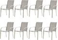 Outdoor Dining Chairs Set of 8, Stackable Patio Chairs by Seekverse