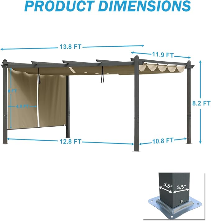 12 x 14 ft Outdoor Pergola - Image 3