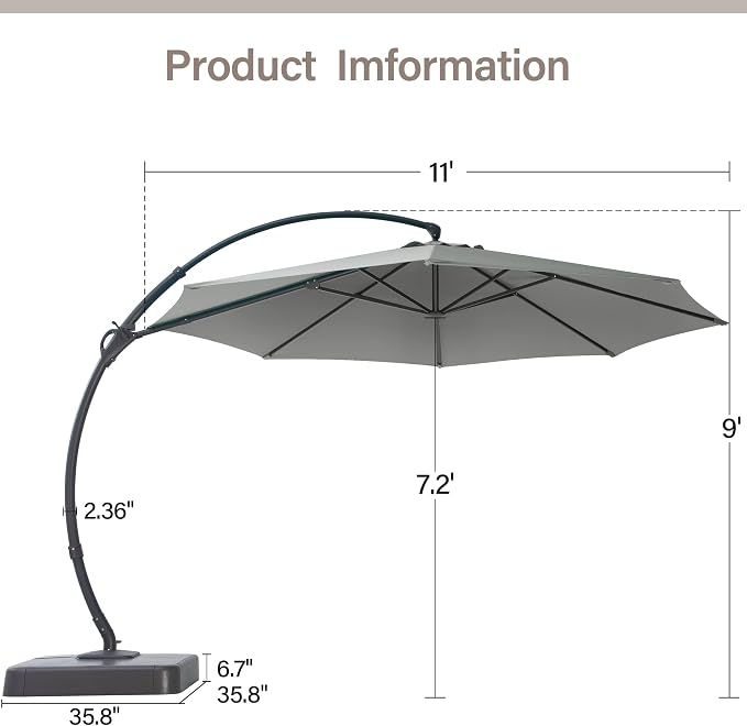 11ft Patio Cantilever Umbrella - Image 3