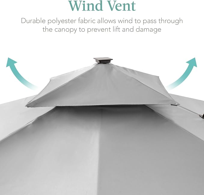 Best Choice Products 10x10ft Cantilever Patio Umbrella w/Base Included - Image 6