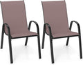 Tangkula Patio Dining Chairs Set of 2, Outdoor Stackable All Weather Heavy Duty by TANGKULA