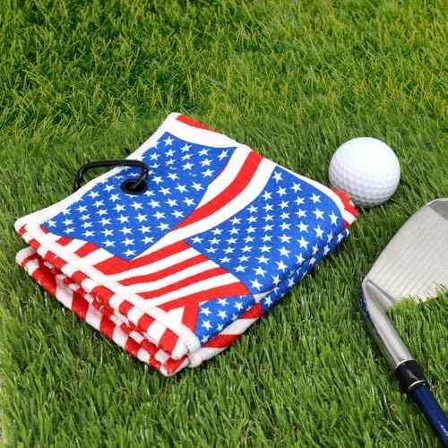 Flag and Eagle Microfiber Golf Towel Waffle Weave Towel - Image 5