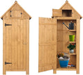 Outvita 70in Outdoor Storage Cabinet, Natural | Wooden Vertical Garden Tools by Outvita