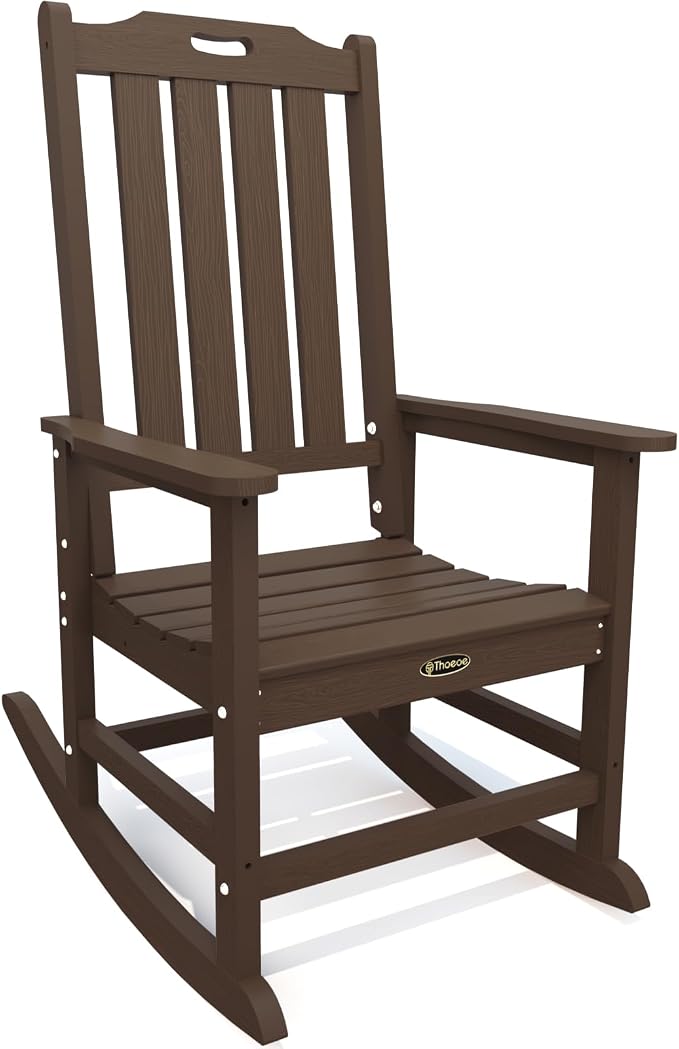THOEOE Outdoor Rocking Chairs, Oversized Patio Rocking Chair | HDPE Outdoor by THOEOE