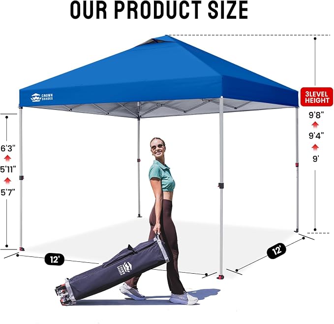 CROWN SHADES 12x12 Pop Up Canopy Tent - Image 6