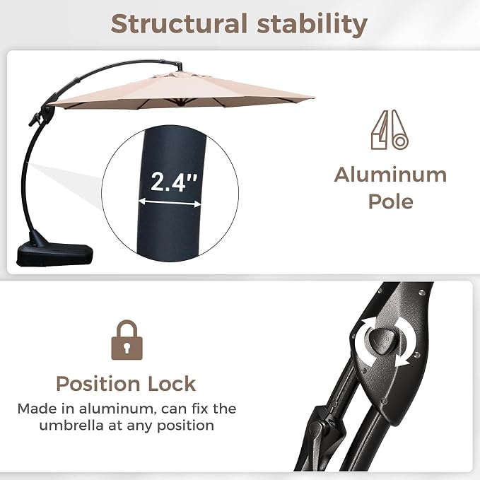 Grand patio 12FT Cantilever Round Umbrella - Image 5