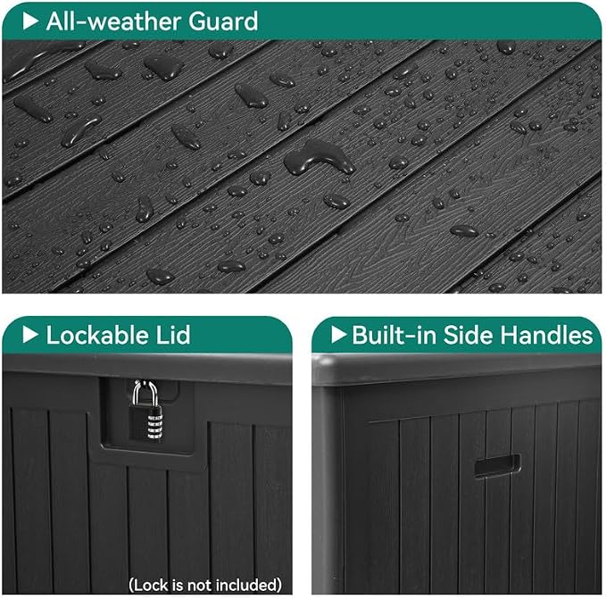 YITAHOME XL 180 Gallon Large Deck Box | Outdoor Storage - Image 3