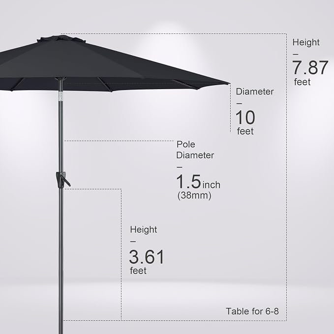 Tempera Patio Market Outdoor Table Umbrella - Image 6