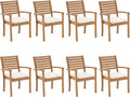 Stackable Patio Dining Chairs Set of 8, Acacia Wood, Stackable Design by OCOrange-Casual