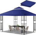 10x10 FT Gazebo Replacement Top, Canopy Replacement Cover Double Tiered by FLAGLY