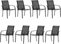 Outdoor Dining Chairs Set of 8, Stackable Patio Chair by Seekverse