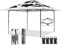 EAGLE PEAK 13x13 Pop Up Canopy Tent, Auto Extended Eaves, Cow Print | Easy Setup by EAGLEPEAK