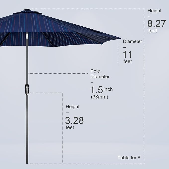 Tempera Patio Market Outdoor Table Umbrella - Image 8