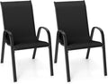 Tangkula Patio Dining Chairs Set of 2, Outdoor Stackable All Weather Heavy Duty by TANGKULA