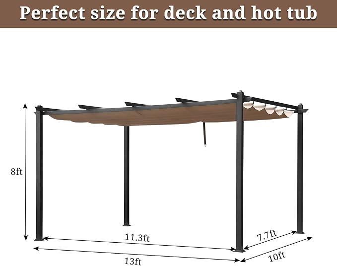 VINGLI 10'x 13' Outdoor Pergola - Image 3