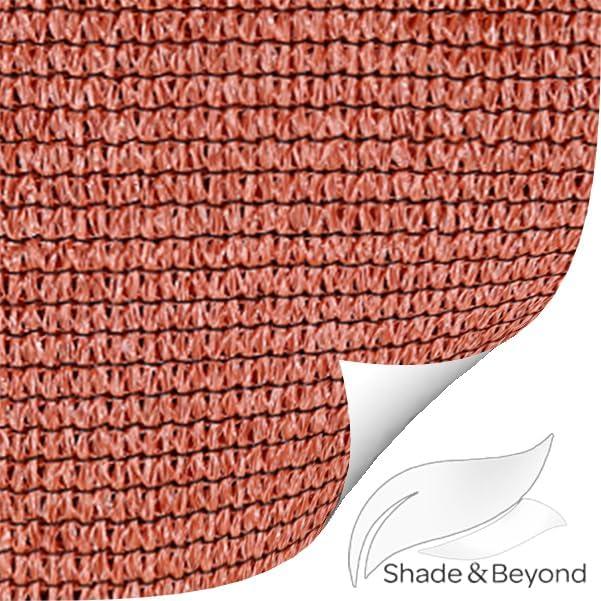 Shade&Beyond Rectangle Sun Shade Sail 12'X16' Permeable Canopy Rust Red - Image 8
