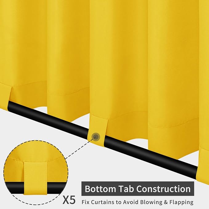 Easy-Going Outdoor Patio Curtains 2 Panels, 110x108 inch, Porch and Pergola - Image 3