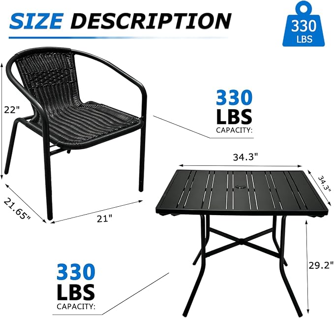 Outdoor Patio Furniture Set 5 Piece - Image 6