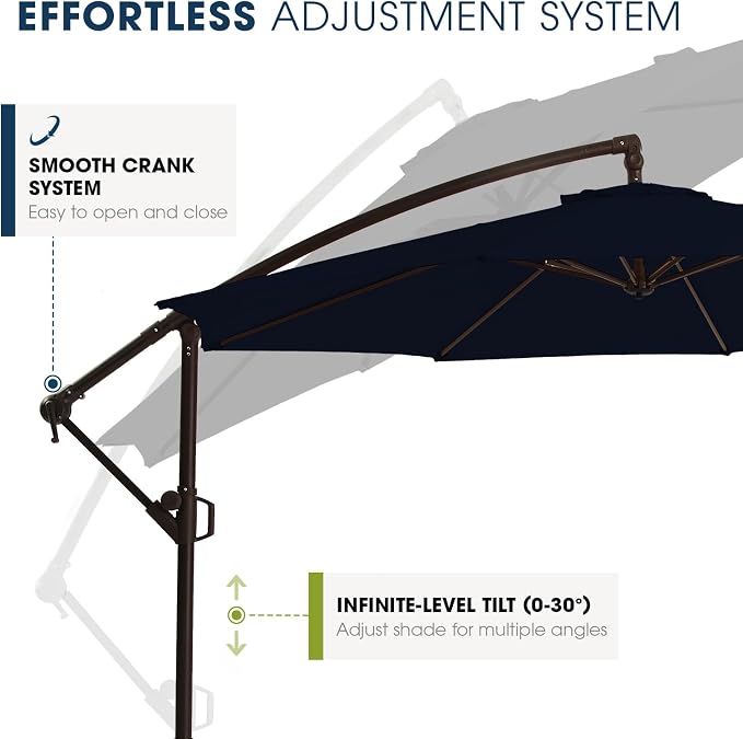 wikiwiki 10ft Patio Umbrellas Offset Outdoor Umbrella Cantilever Hanging - Image 5