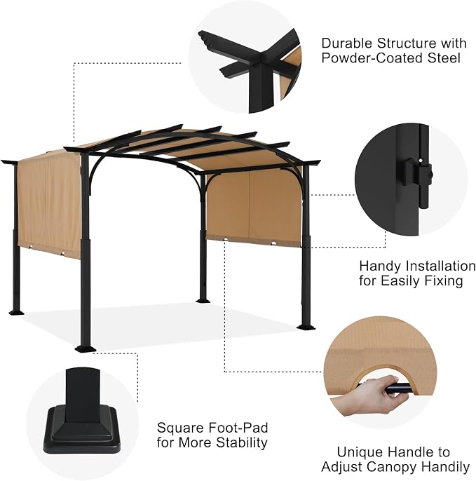 ABCCANOPY Arched Pergola 10'x10' - Image 4