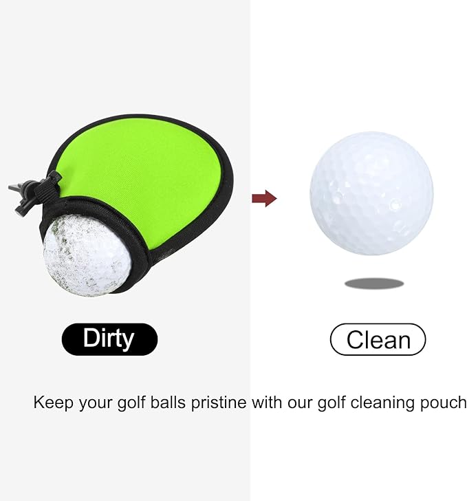 PATIKIL Golf Ball Washer Pouch, Portable Golf Balls Cleaner Pocket Bag with Hanging Clip for Women Golf Exercise