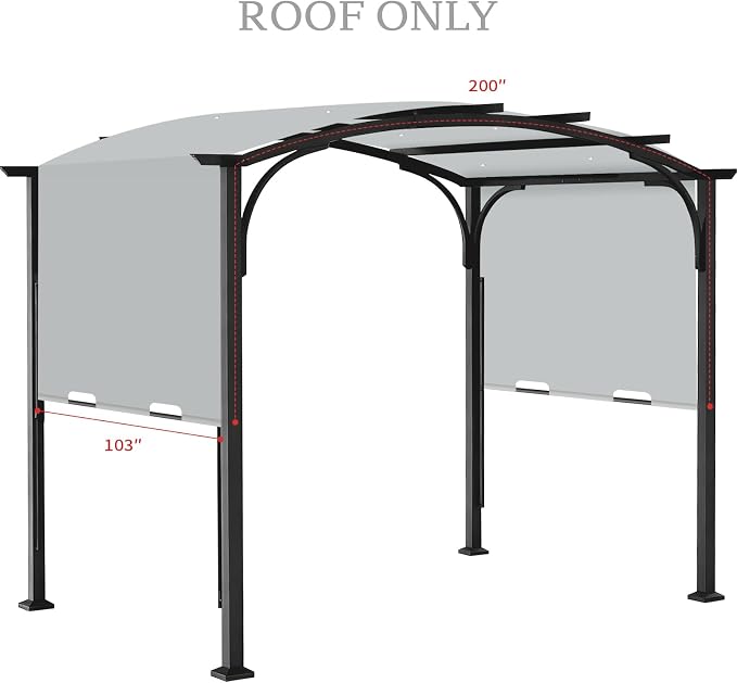 200x103 in Pergola Canopy Replacement Shade Cover Only, Compatible - Image 2