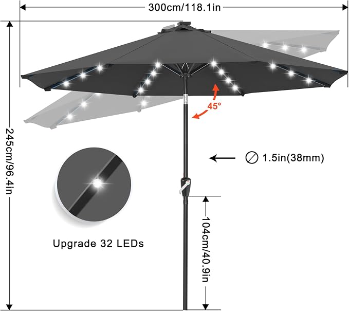 ABCCANOPY Solar Led Patio Umbrella - Image 3