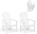 Oversized Stackable Adirondack Chair Set of 2, HDPE Fire Pit Chair | All-Weather by Mguio