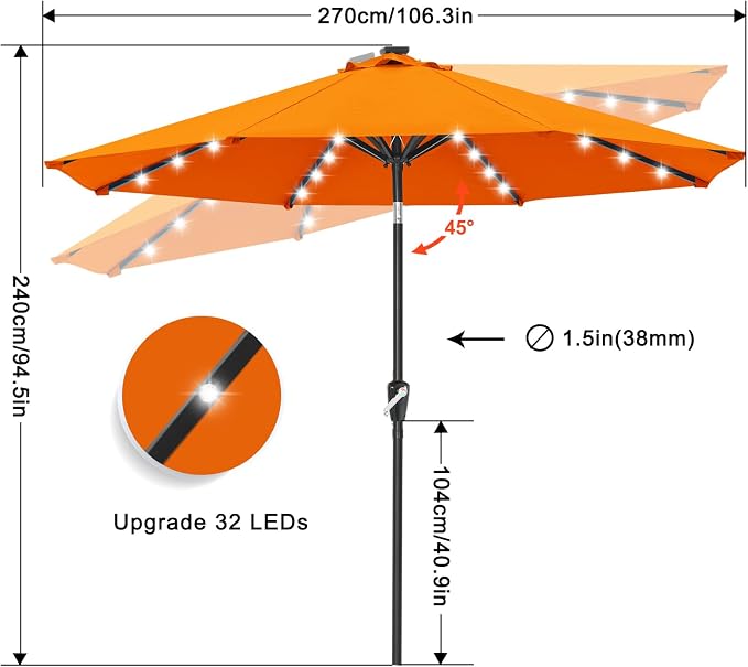 ABCCANOPY Solar Led Patio Umbrella - Image 3