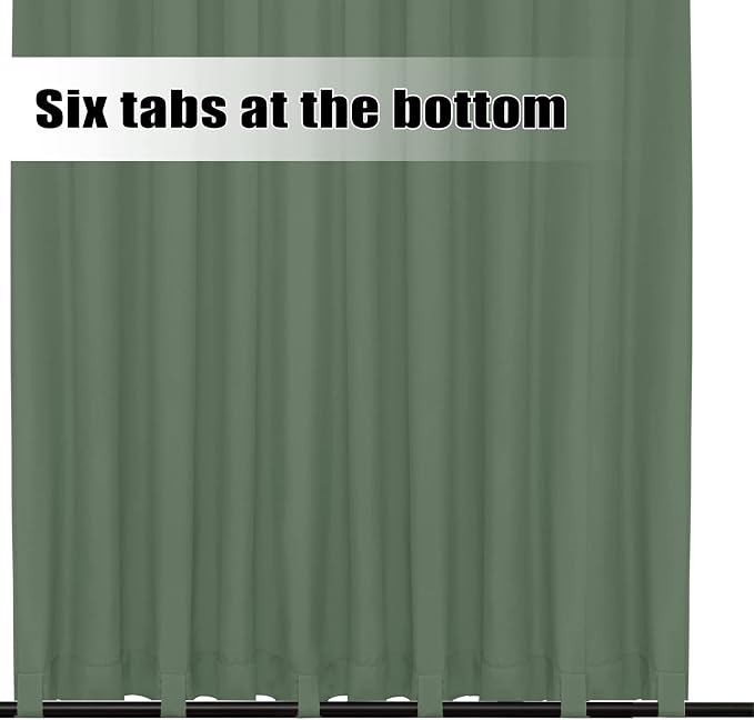 Easy-Going Outdoor Curtains for Patio 1 Panel, 150x96 inch, Sage Green | - Image 4