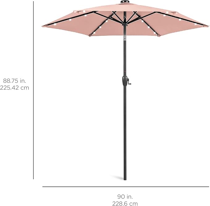 Best Choice Products 7.5ft Solar Umbrella LED Lighted Patio Umbrella, Table - Image 7