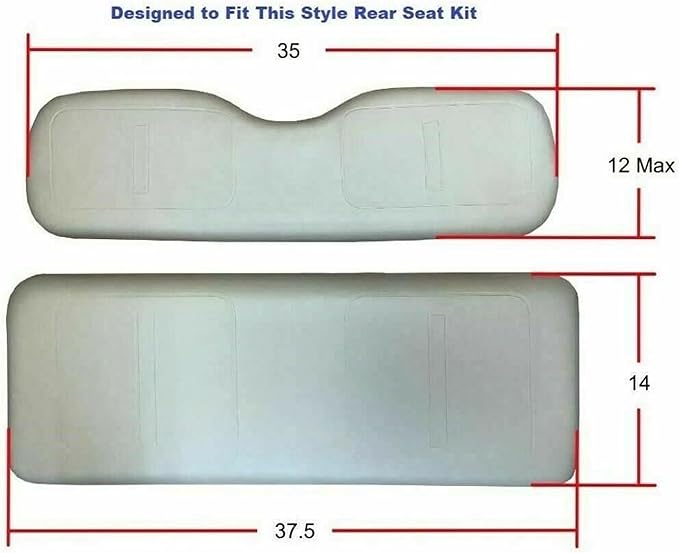 Huskey 4PCS Golf Cart Front/Rear Seat Covers for Club Car DS 2000.5 UP G&E Models Custom Two-Tone Black Diamond Stitching with Black Piping, Marine Grade Vinyl Material, Staple on Design