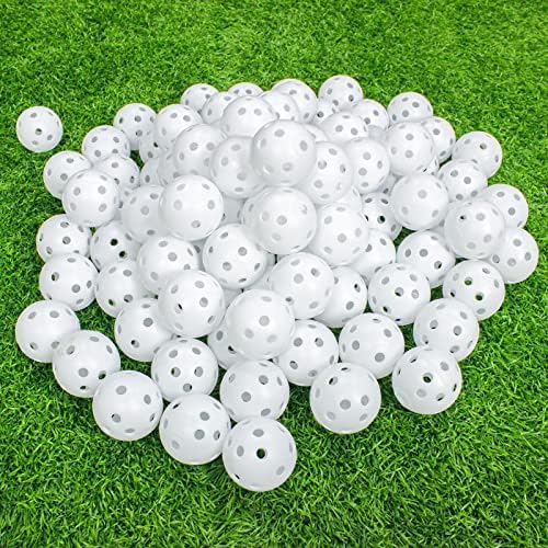Practice Golf Balls 100 Pack Airflow Hollow Plastic Golf Balls Practice by kahuayi
