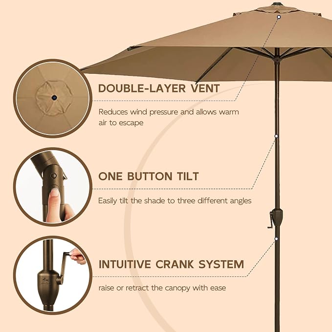 Abba Patio 11FT Outdoor Patio Umbrella Outdoor Table Umbrella - Image 2