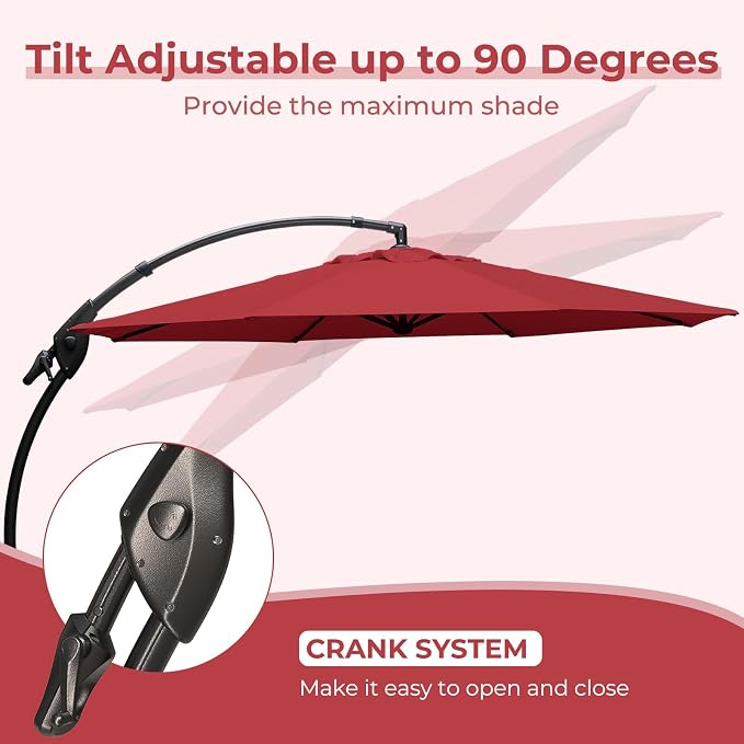 Grand patio 12FT Cantilever Round Umbrella - Image 5