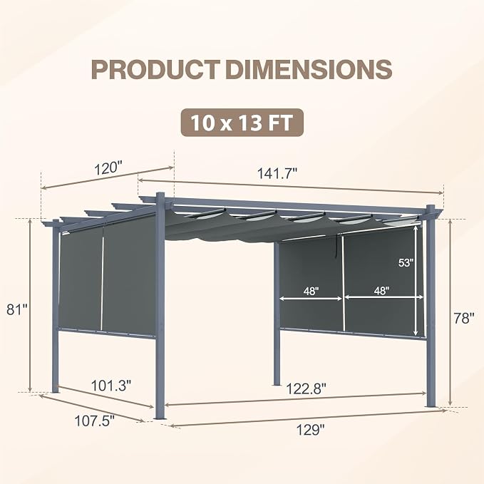 10 x 12 ft Outdoor Pergola - Image 5