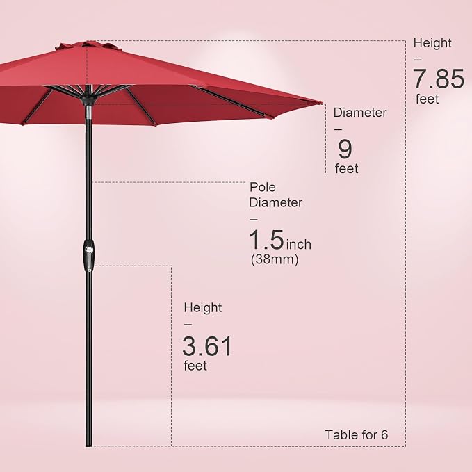 Tempera Patio Market Outdoor Table Umbrella - Image 8