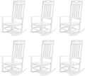 Outdoor Rocking Chair Set of 6, All-Weather Resistant Poly Lumber Rocker Chair by Adiromoti