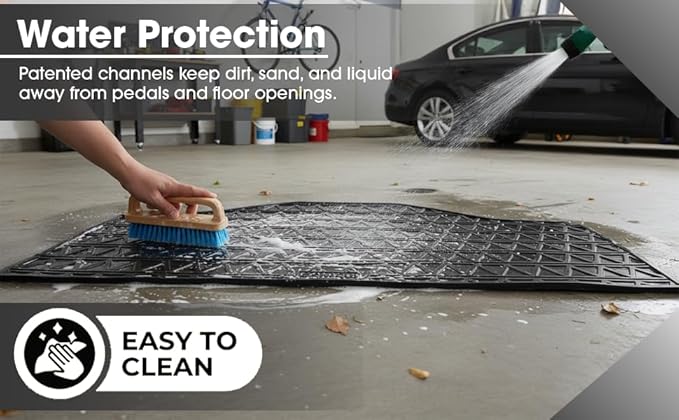 Club Clean Evolution Golf Cart Floor Mat, Fits D5 and D5 Max Models, Full Coverage 8 mm Heavy-Duty Compound Liner, Waterproof Non-Slip Floor Protector, Premium Custom Fit Design (D5 Front Row Only)