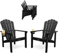 THOEOE Stackable Adirondack Chair Set of 2, HDPE All-Weather Fire Pit Chair | by THOEOE