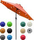 Sunnyglade 9' Solar LED Patio Umbrella, 8 Ribs, Tilt & Crank | 9Ft Patio by Sunnyglade