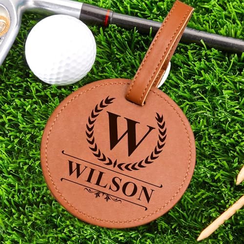 EDSG Personalized Leather Golf Tee Holder Bag Tag - Image 6