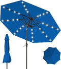 9FT Patio Umbrella with Solar Lights, Outdoor Market Umbrella with Tilt and by YourPerfectOutdoorEscape