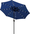 9 ft Solar Umbrella 32 LED Lighted Patio Umbrella Table Market Umbrella by Blissun