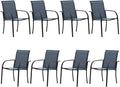 Outdoor Dining Chairs Set of 8, Stackable Patio Chairs by Seekverse
